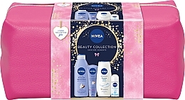 Körperpflegeset - NIVEA Beauty Collection (Duschgel 250ml + Körpermilch 250ml + Deodorant 50ml + Handcreme 100ml + Kosmetiktasche)  — Bild N1