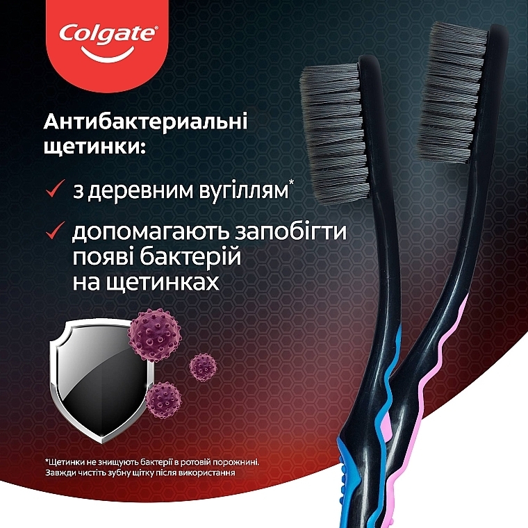 Zahnbürste mit Holzkohle weich schwarz-blau - Colgate Toothbrush — Foto N13