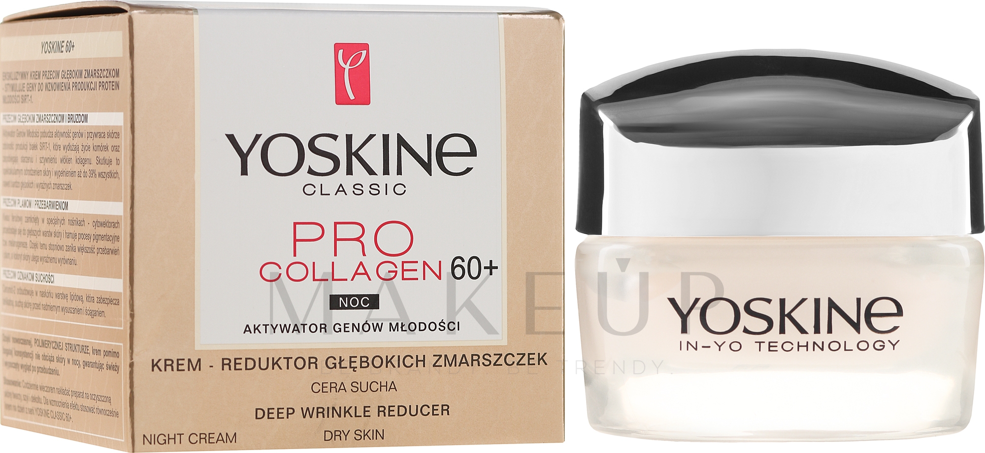 Nachtcreme für trockene und empfindliche Haut 60+ - Yoskine Classic Pro Collagen Face Cream 60+ — Bild 50 ml