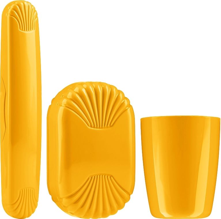 Reiseset gelb - Sanel Comfort II (cup1/pcs + toothbr/case/1pcs + soap/case/1pcs) — Bild N1