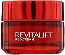 Energiespendende und straffende Anti-Falten Tagescreme mit Pro-Retinol und rotem Ginseng - L`Oreal Revitalift Red Cream 40+ — Bild N1