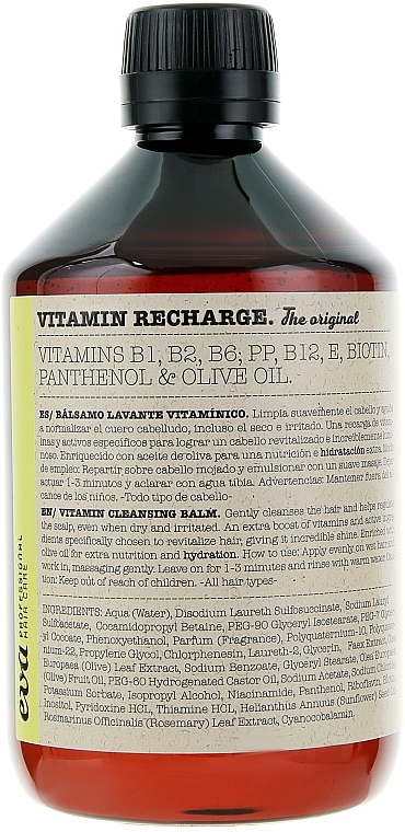 Haarpflegeset - Eva Professional Vitamin Recharge Pack The Original (shm/500ml + cr/250ml) — Bild N3