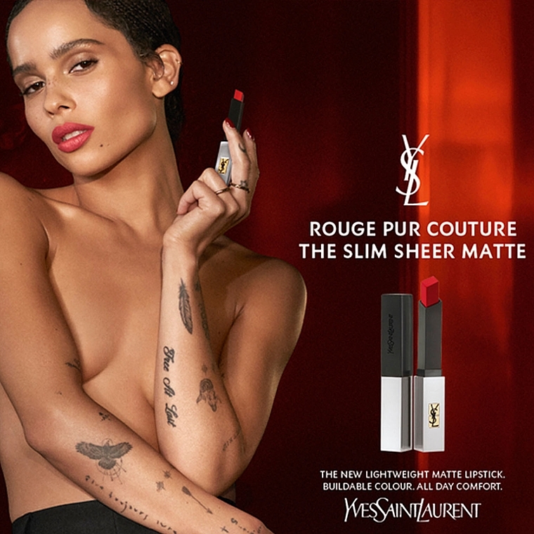 Matter Lippenstift mit Puderpartikeln - Yves Saint Laurent Rouge Pur Couture The Slim Sheer Matte Lipstick — Bild N4