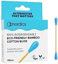 Wattestäbchen aus Bambus 100 St. blau - Nordics Bamboo Cotton Buds Blue  — Bild N1