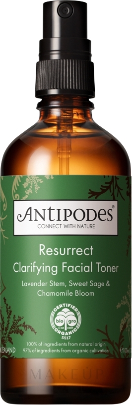 Reinigendes Gesichtstonikum mit Lavendel, Salbei und Kamille - Antipodes Resurrect Clarifying Facial Toner — Bild 100 ml