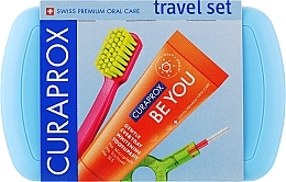 Reiseset für Zahnpflege blau - Curaprox Be You (Zahnbürste 1 St. + Zahnpasta 10ml + 2 x Interdentalzahnbürste + Etui) — Bild N1