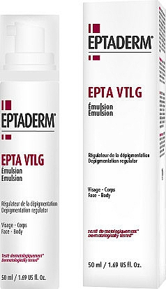 Aufhellende Gesichts- und Körperemulsion gegen Pigmentflecken - Eptaderm Epta VTLG Emulsion — Bild N1
