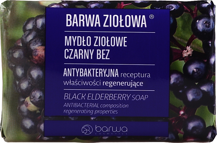 Regenerierende antibakterielle Kräuterseife - Barwa Black Elderberry Soap