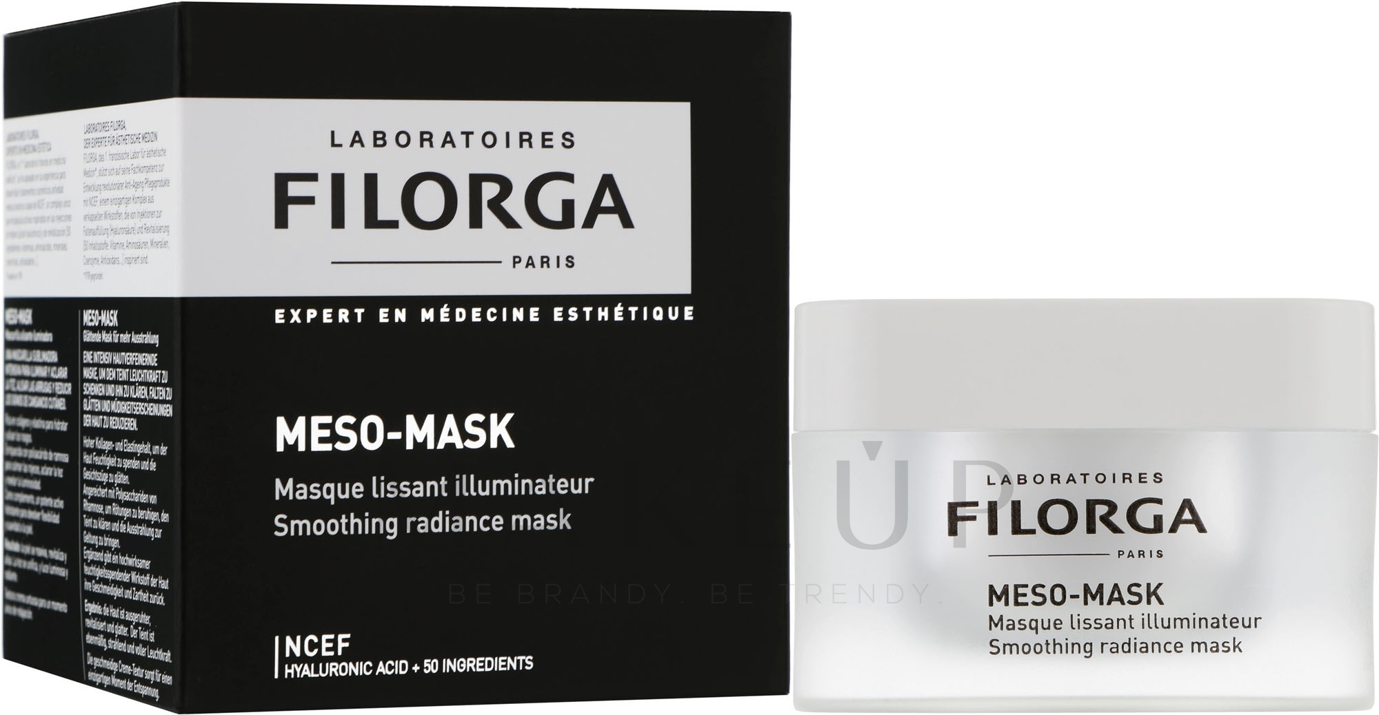 Anti-Falten Gesichtsmaske mit Hyaluronsäure - Filorga Meso-Mask Smoothing Radiance Mask — Bild 50 ml