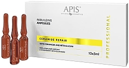 Revitalisierende Ampullen mit Ceramiden und Beta-Glucan  - APIS Professional Ceramide Repair Rebuilding Ampoules — Bild N1