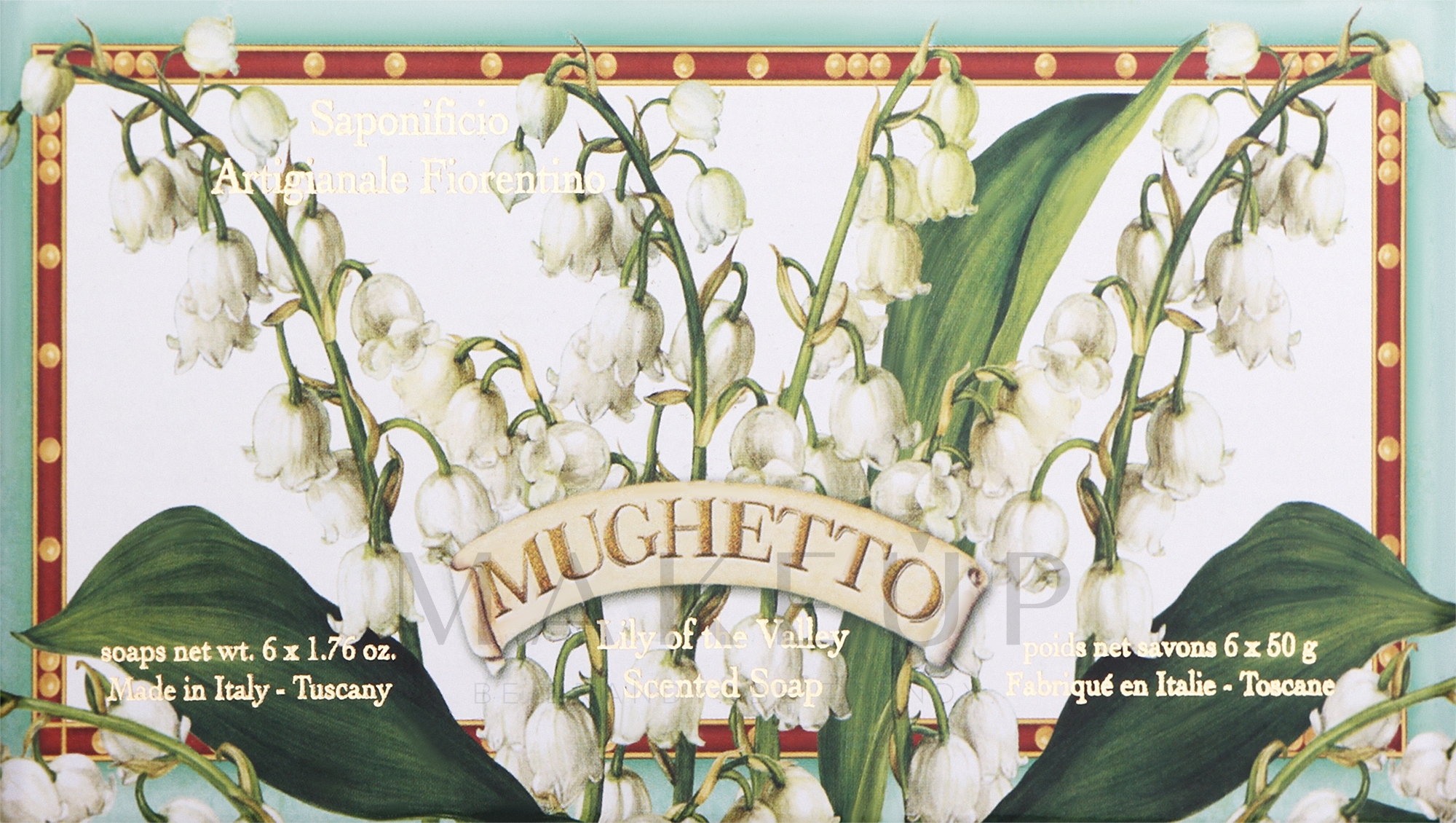 Naturseifen-Geschenkset - Saponificio Artigianale Fiorentino Lily Of The Valley (6x50g) — Bild 6 x 50 g