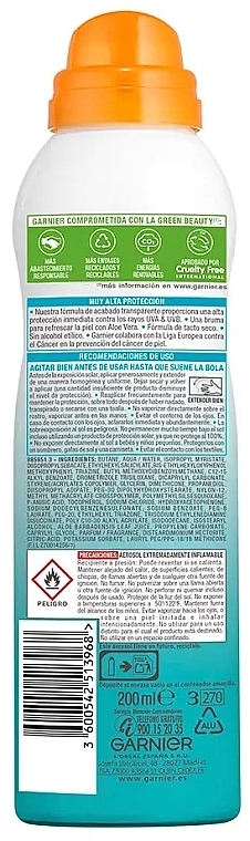 Sonnenschutznebel für Gesicht und Körper - Garnier Delial Invisible Protect Face & Body Mist SPF50 — Bild N2