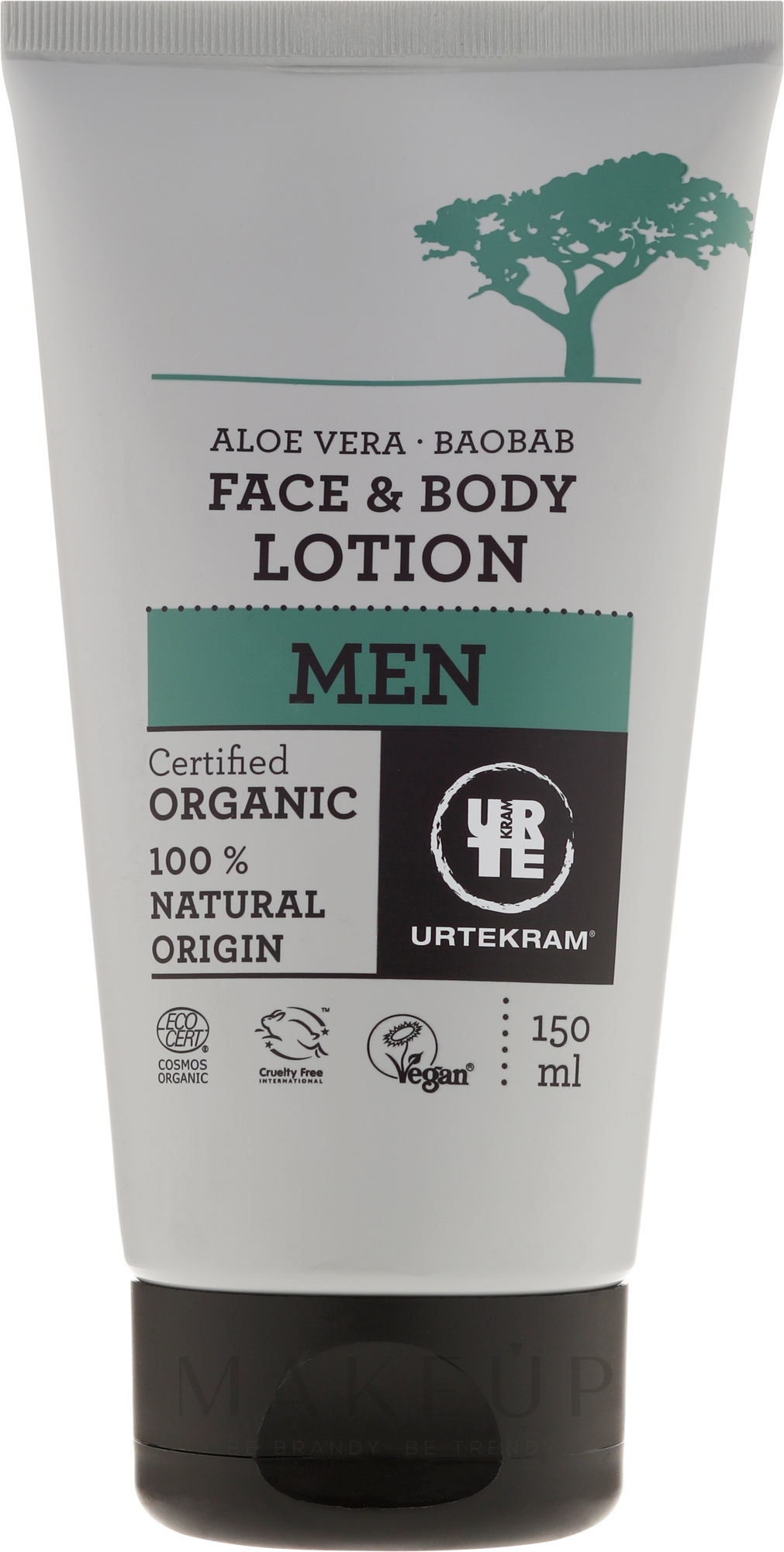 Gesichts- und Körperlotion für Männer mit Aloe Vera und Baobab - Urtekram Men Aloe Vera Baobab Face & Body Lotion — Bild 150 ml