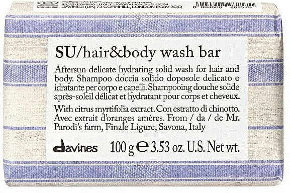 Feste Seife für Körper und Haare - Davines SU Hair & Body Wash Bar — Bild N1