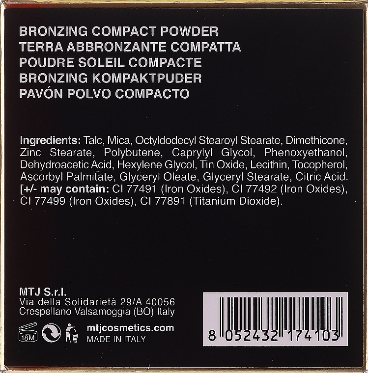 Kompakter Bronzepuder - MTJ Cosmetics Bronzing Compact Powder — Bild N2
