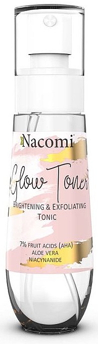Aufhellendes und peelendes Gesichtstonikum mit AHA-Säuren, Niacinamid und Aloe Vera - Nacomi Glow Brightening & Exfoliating Tonic