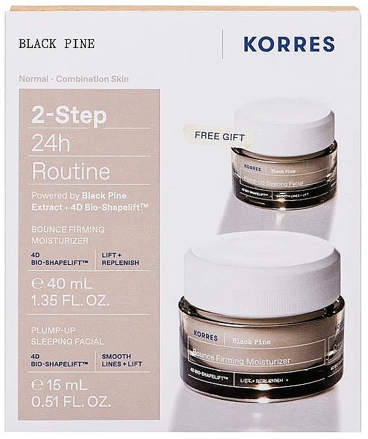 Set - Korres Black Pine (Tagescreme 40ml + Nachtcreme 15ml) — Bild N1