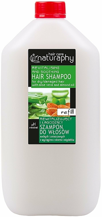 Shampoo für trockenes und strapaziertes Haar Aloe Vera und Mandeln - Naturaphy Hair Shampoo Refill — Bild N1