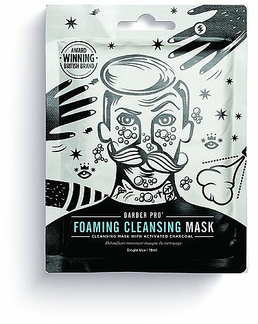 Gesichtsreinigungsmaske mit Aktivkohle - BarberPro Foaming Cleansing Mask — Bild N1