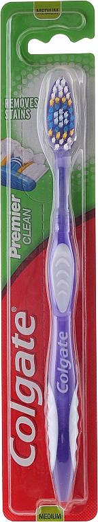 Zahnbürste mittel Premier Clean lila-weiß - Colgate Premier Medium Toothbrush — Bild N1