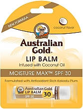 Lippenbalsam mit Kokosnussöl SPF 30 - Australian Gold Lip Balm Infused With Coconut Oil SPF 30 — Bild N1