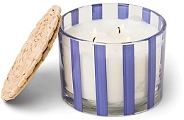 Düfte, Parfümerie und Kosmetik Duftkerze im Glas 3 Dochte - Paddywax Al Fresco Striped Glass Candle Rosemary & Sea Salt