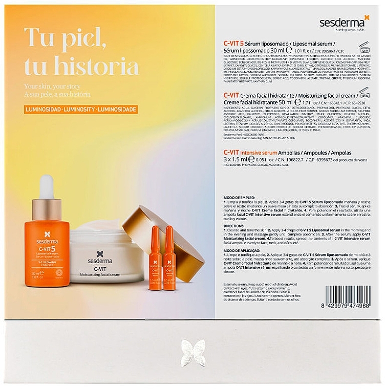Set - Sesderma Laboratories C-Vit Your Skin, Your History (serum/30ml + cr/50ml + ampoules/3x1.5ml) — Bild N2
