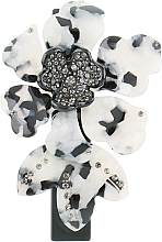 Automatische Haarspange Orchidee 0807 weiß-schwarz - Elita — Bild N1