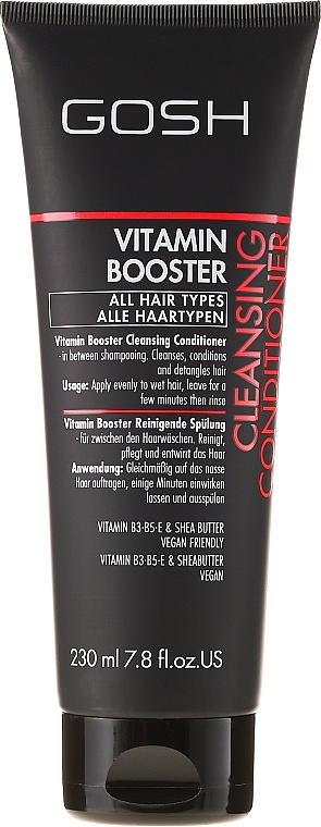 Reinigende Spülung für alle Haartypen mit Vitaminen und Sheabutter - Gosh Vitamin Booster — Bild N1