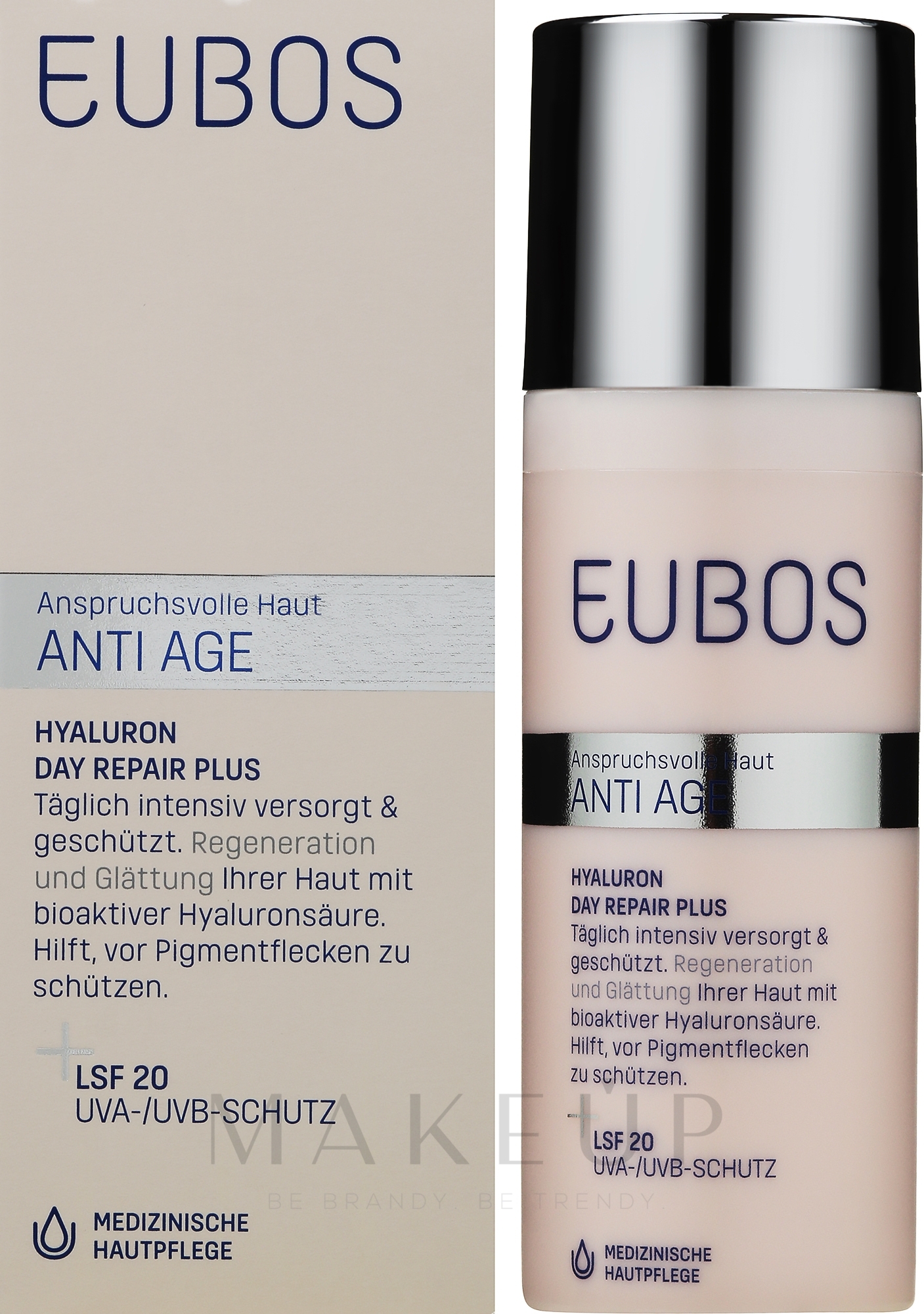 Schützende Anti-Falten Tagescreme SPF 20 - Eubos Med Anti Age Hyaluron Day Repair Plus SPF20 — Bild 50 ml