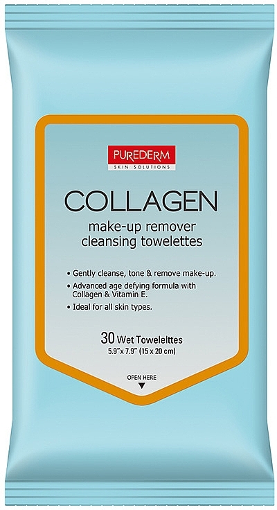 Make-up-Entferner-Tücher mit Kollagen - Purederm Collagen Make-Up Remover Cleansig Towelettes — Bild N1