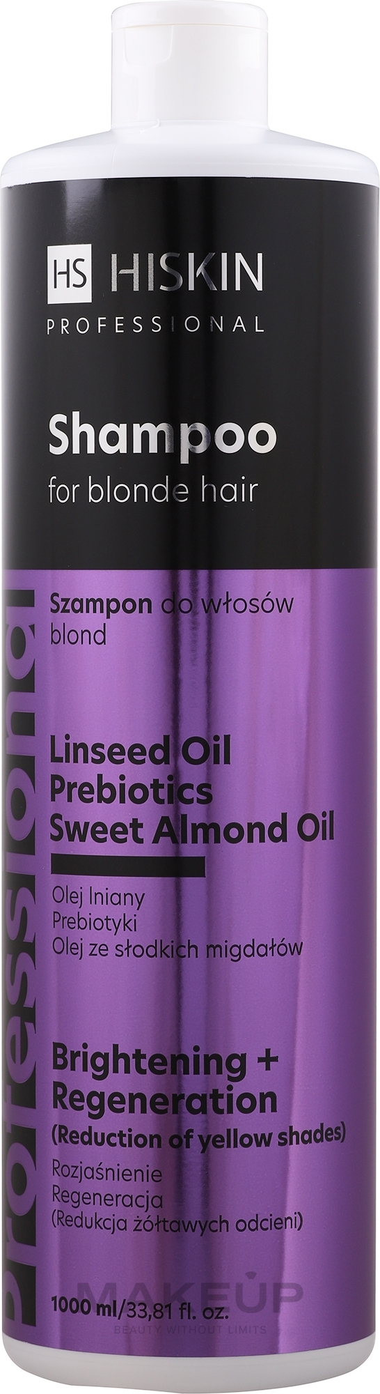 Shampoo für blondes Haar mit Leinsamenöl - HiSkin Professional Shampoo — Bild 1000 ml