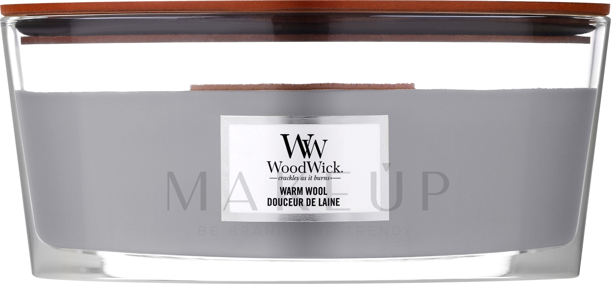 Duftkerze im Glas Warm Wool - WoodWick Hearthwick Flame Ellipse Candle Warm Wool  — Bild 453.6 g