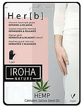 Düfte, Parfümerie und Kosmetik Intensiv regenerierende und entspannende Handmaske in Handschuhe - Iroha Nature Cannabis Hand Mask