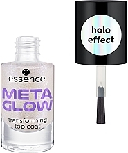 Nagelüberlack mit holografischem Effekt - Essence Meta Glow Transforming Top Coat — Bild N1