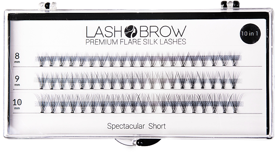 Wimpernbüschel-Set - Lash Brown Premium Flare Silk Lashes Spectacular Short — Bild N1