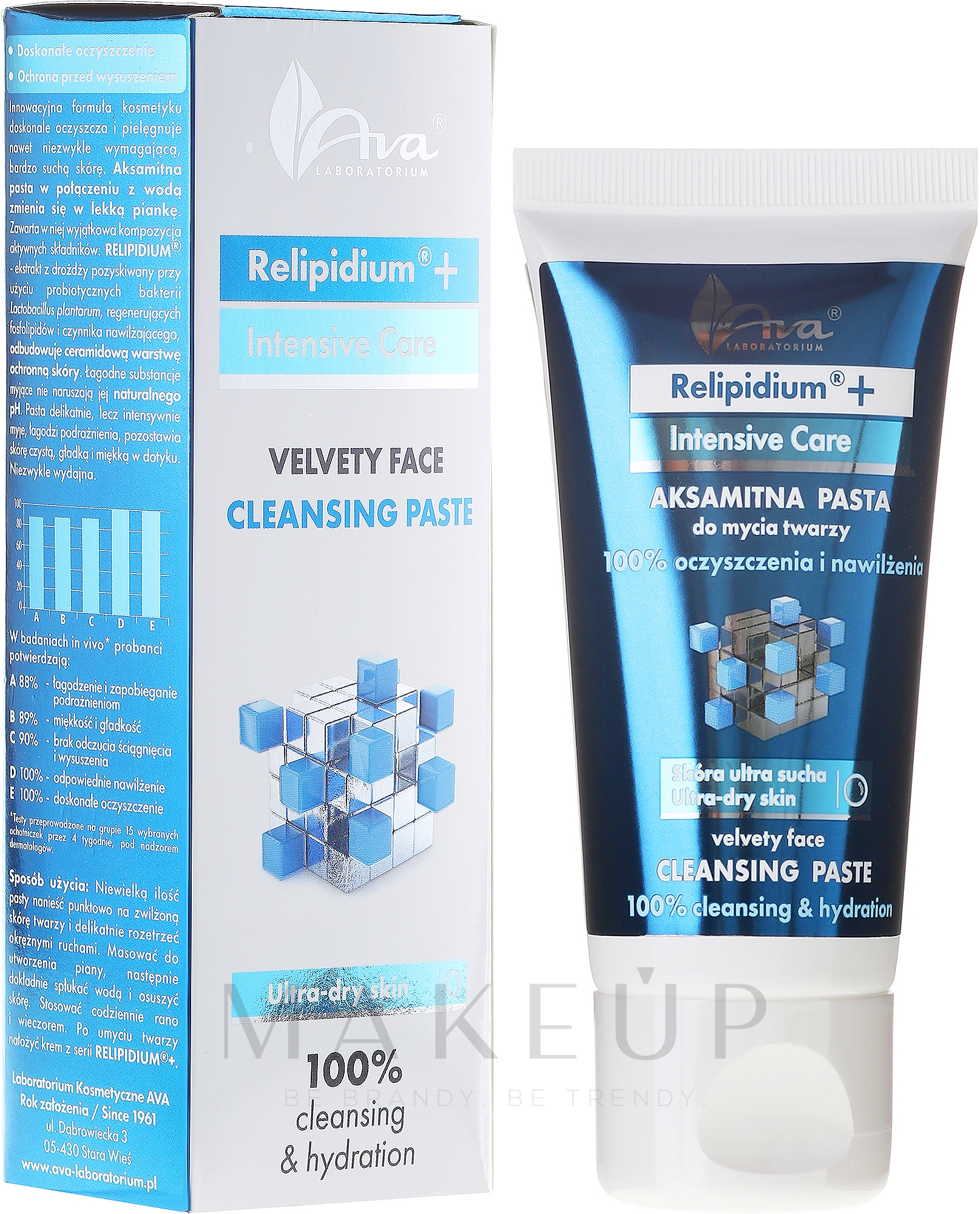 Feuchtigkeitsspendende Reinigungspaste für das Gesicht - Ava Laboratorium Relipidium+ Velvety Face Cleansing Paste — Bild 50 ml