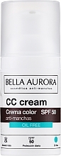 Düfte, Parfümerie und Kosmetik CC-Creme für das Gesicht für fettige- und Mischhaut SPF 50 - Bella Aurora CC Anti-Spot Cream SPF50 Oil Free