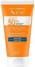 Sonnenschutzfluid für das Gesicht ohne Geruch - Avene Eau Thermale Fragrance-Free Fluid SPF 50+ — Bild N1