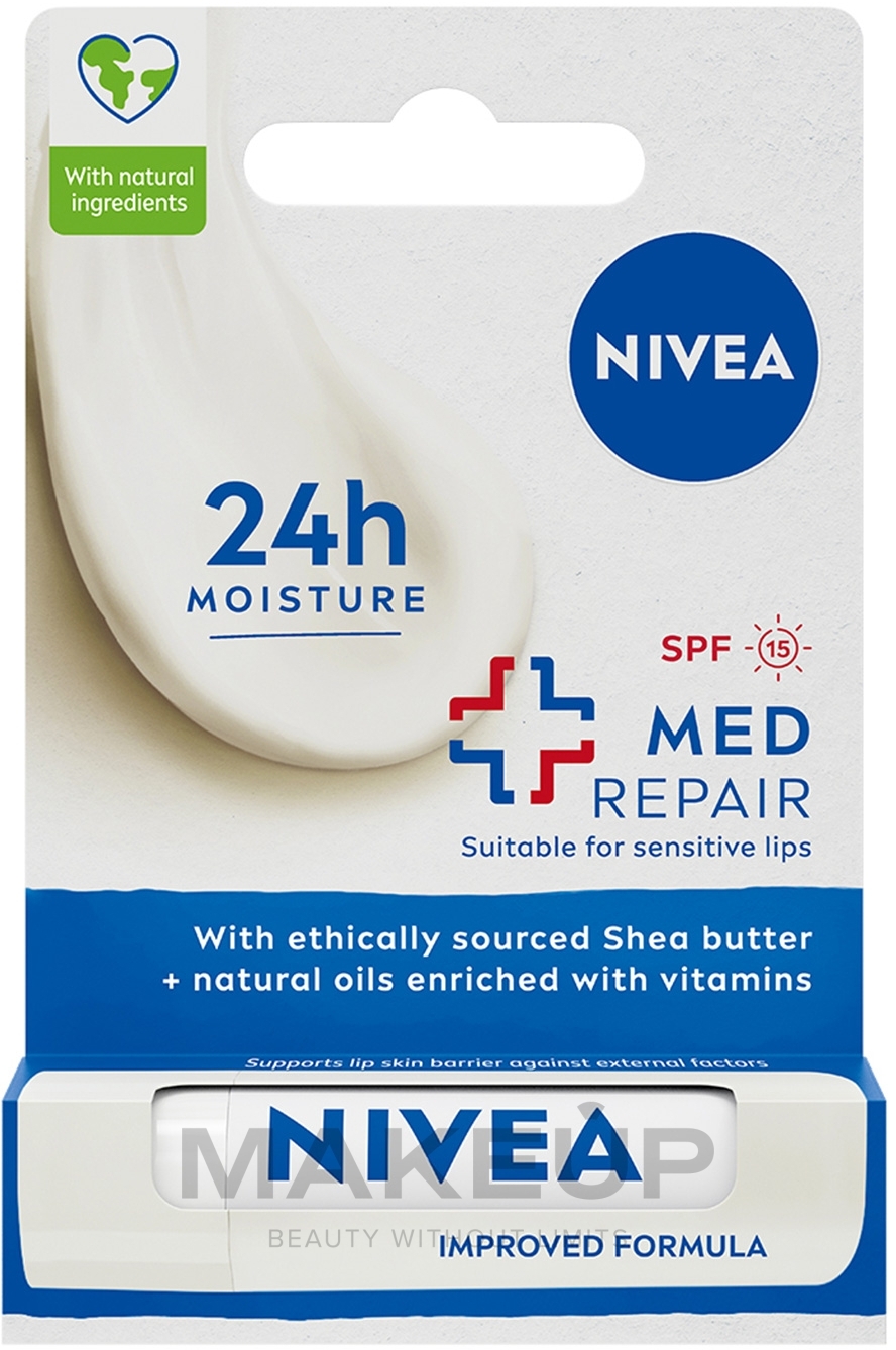 Lippenbalsam SPF15 - NIVEA Med Repair Lip Balm — Bild 4.8 g