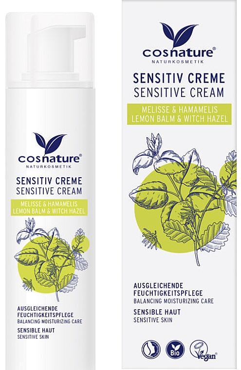 Creme für empfindliche Haut - Cosnature Lemon Balm & Witch Hazel Sensitive Cream — Bild N1