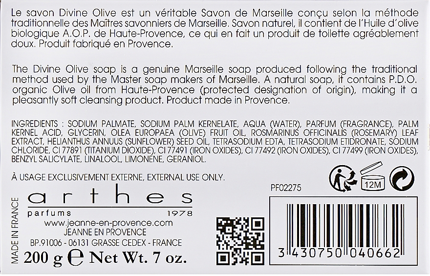 Parfümierte Körperseife - Jeanne en Provence Divine Olive Savon de Marseille — Bild N4