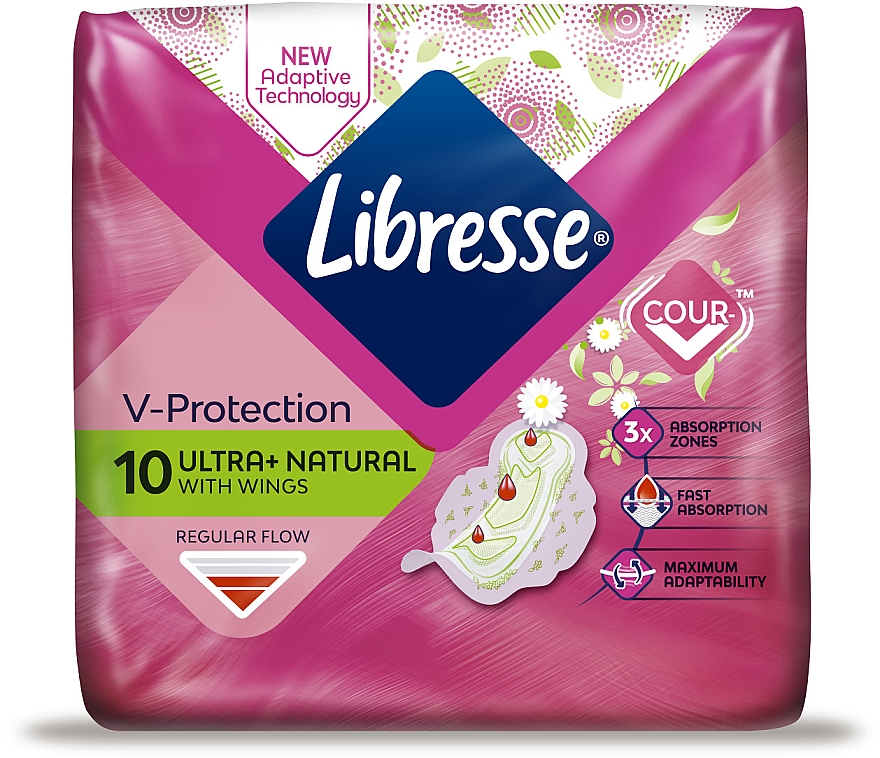 Podpaski, 10 szt. - Libresse 10 Ultra Thin Aloe Vera&Camomile Normal Soft — Bild N1