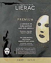 Tuchmaske für das Gesicht mit Goldpartikeln - Lierac Premium The Sublimating Gold Mask — Bild N2