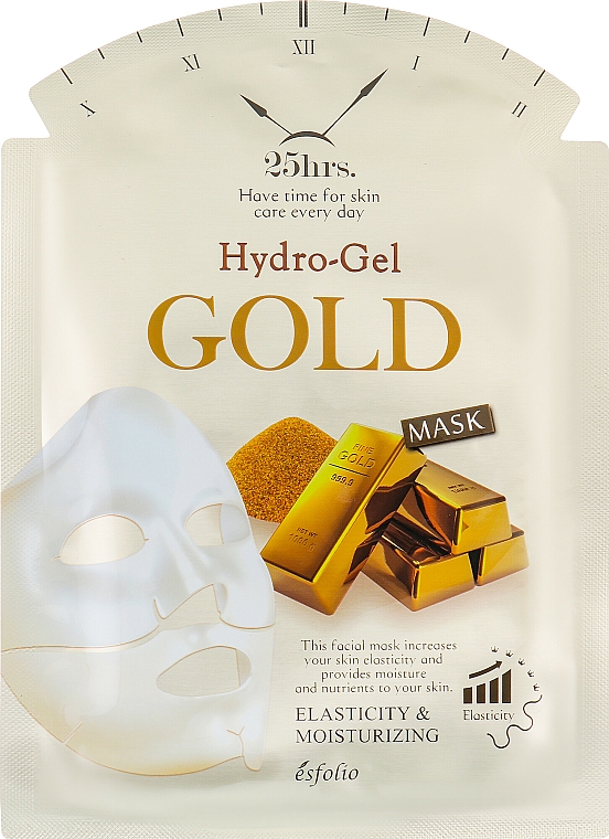 Feuchtigkeitsspendende Hydrogel-Tuchmaske für mehr Elastizität mit Gold - Esfolio Hydro-Gel Gold Mask — Bild N1
