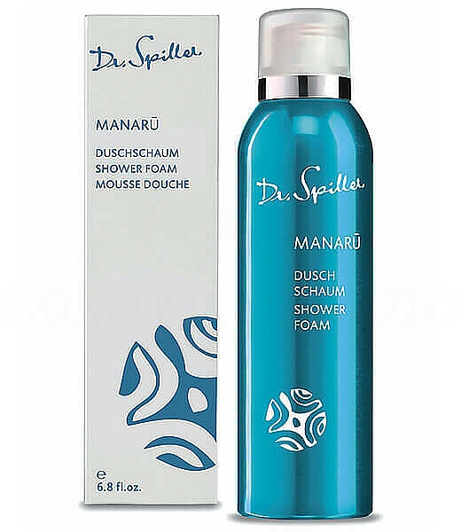 Feuchtigkeitsspendender und beruhigender Duschschaum mit Hibiskus, Monoi-Öl, weißer Orchidee und Panthenol - Dr. Spiller Manaru Shower Foam — Bild N1