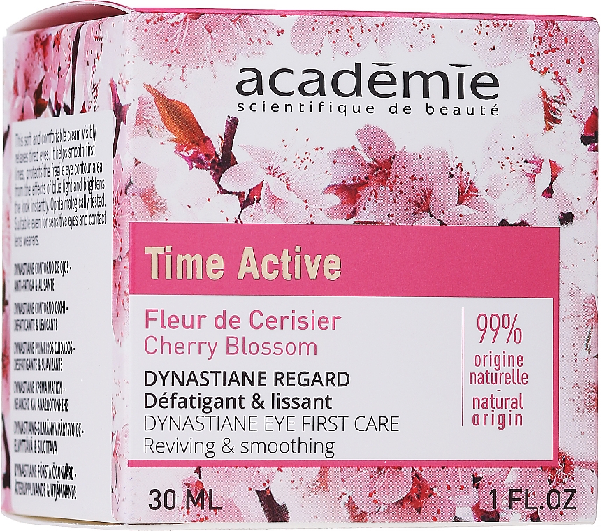 Augenkonturcreme mit glättender Wirkung und Kirschblüten 25+ - Academie Time Active Cherry Blossom Dynastiane Eye First Care — Bild N1