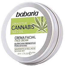 Düfte, Parfümerie und Kosmetik Pflegende und feuchtigkeitsspendende Gesichtscreme mit Cannabissamenöl und Vitamin E - Babaria Cannabis Seed Oil Face Cream