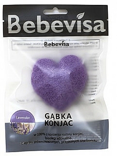 Peelingschwamm für Gesicht Lavendel mit Konjak-Wurzel - Bebevisa Konjac Sponge Heart — Bild N1