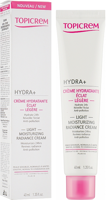 Leichte Feuchtigkeitspflege für strahlende Haut - Topicrem Hydra + Light Moisturizing Radiance Cream — Bild N2